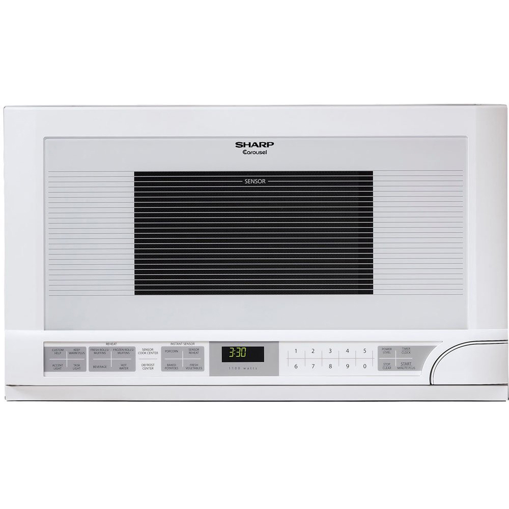 Sharp 1.5 Cu. Ft. 1100W Over the Counter Carousel Microwave in White