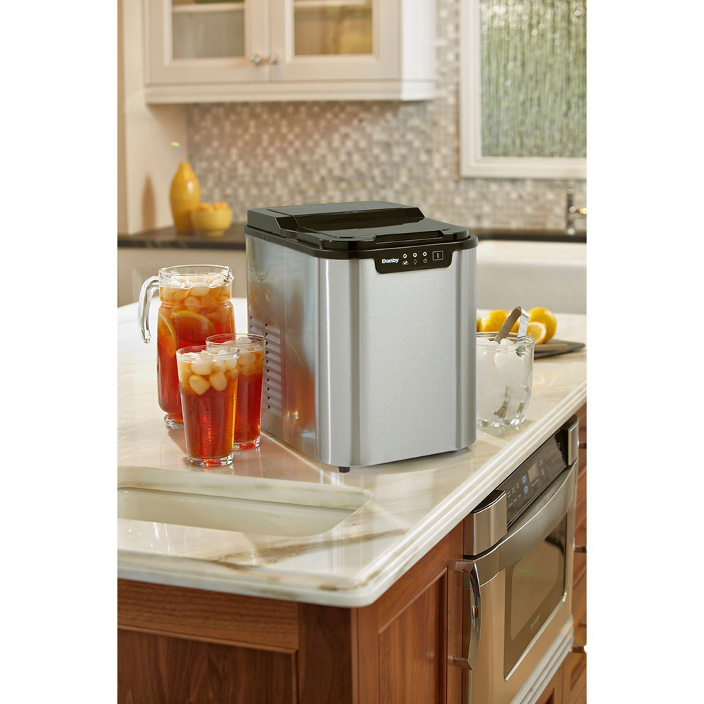 Danby 2 lb Portable Ice Maker in Stainless Steel DIM2500SSDB eBay