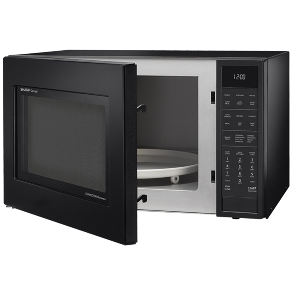 Sharp 1.5 Cu.Ft. 900W Carousel Countertop Microwave Oven In Black ...