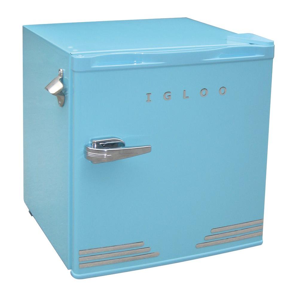De S About Igloo 1 6 Cu Ft Retro Compact Refrigerator With Side Bottle Opener Blue De S About Igloo 1 6 Cu Ft Retro Compact Refrigerator With Side Bottle Opener Blue
