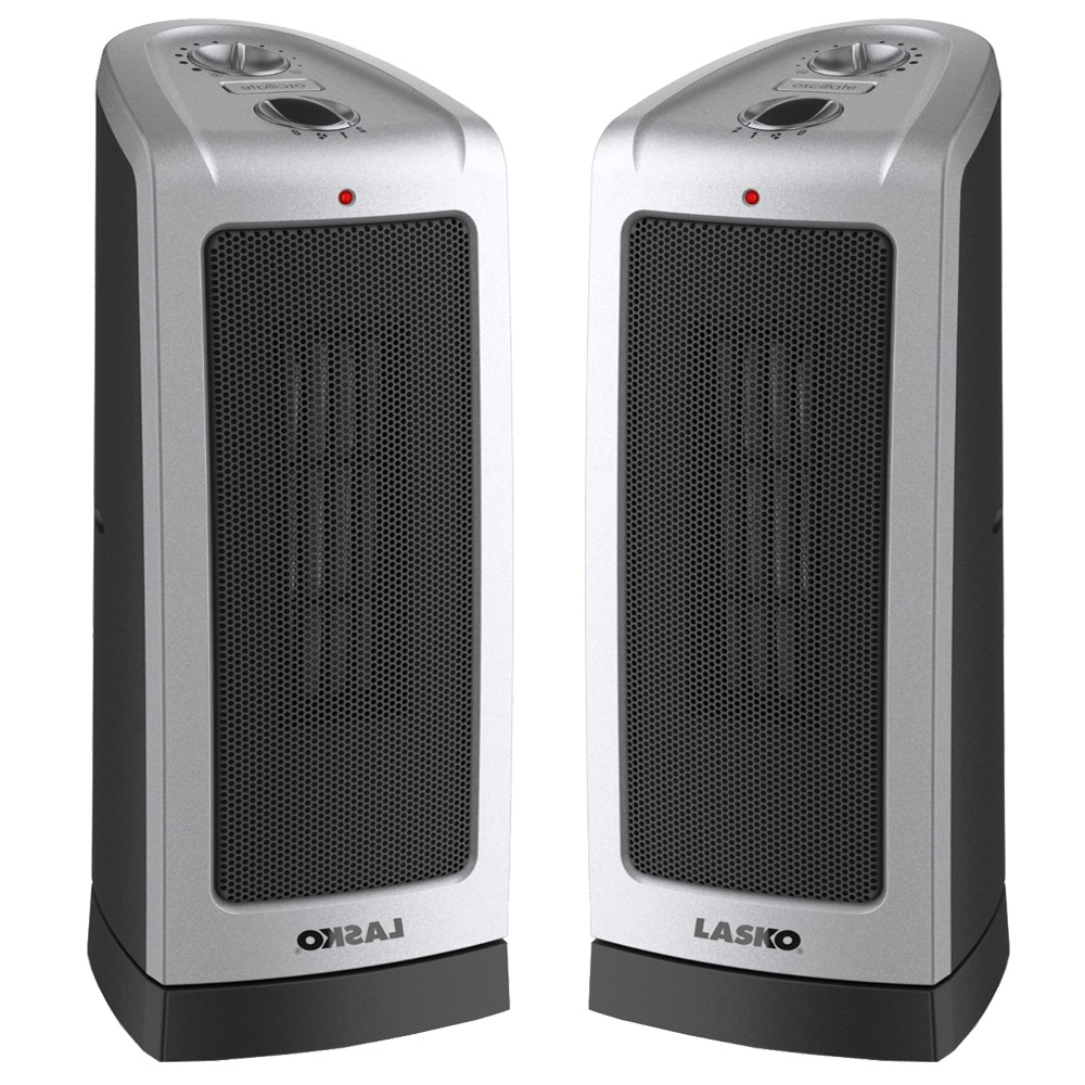 Lasko 2-Pack 5307 Oscillating 16" Ceramic Tower Heater w/ Adjustable