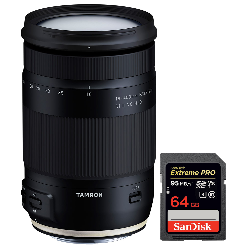 Tamron 18 400mm F 3 5 6 3 Di Ii Vc Hld Lens For Canon Mount W 64gb Memory Card Ebay