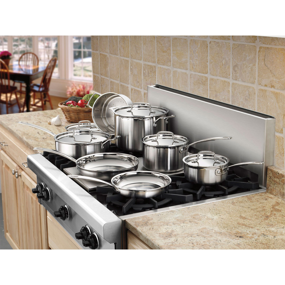 Cuisinart Multiclad Pro Tri-Ply 12 pc. Stainless Cookware Set +2 Multiclad Pro Tri Ply Stainless Steel 12 Piece Cookware Set