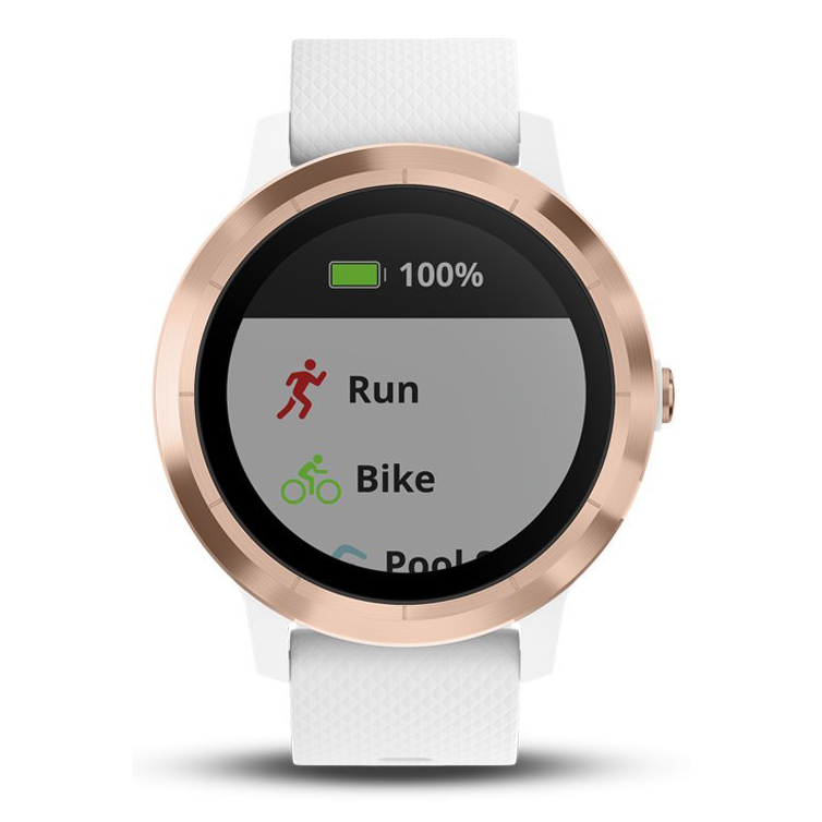garmin vivoactive 3 white with rose gold hardware gps smartwatch