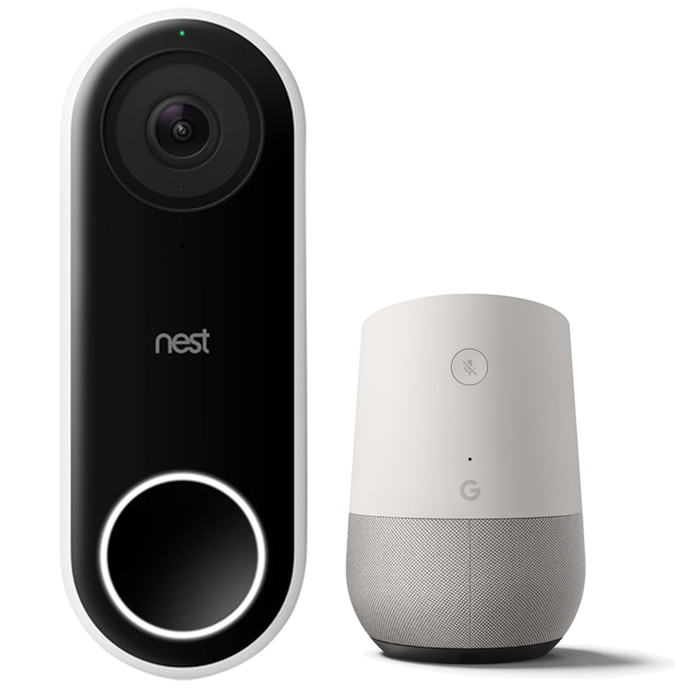 Nest Hello Video Doorbell w/ Google Home Smart Speaker