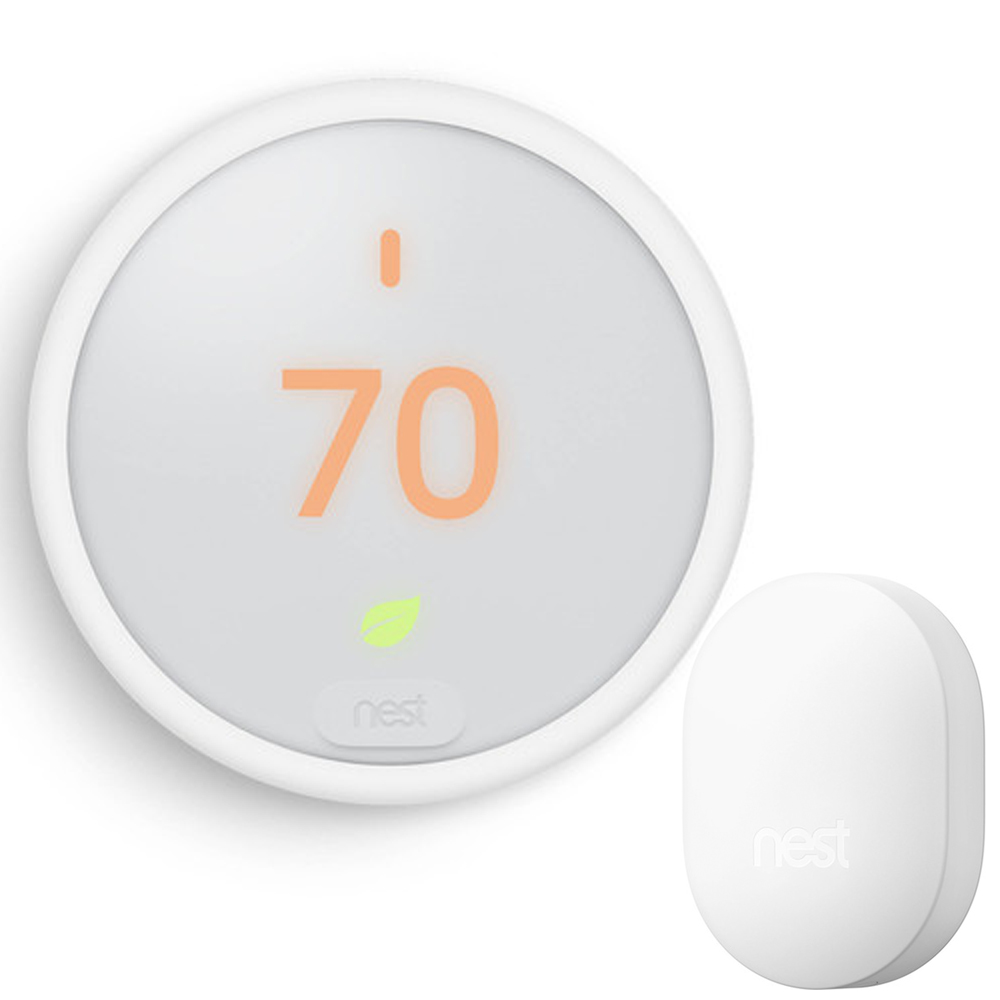 Google Nest Thermostat E (White) T4000ES w Nest Connect Range Extender ...