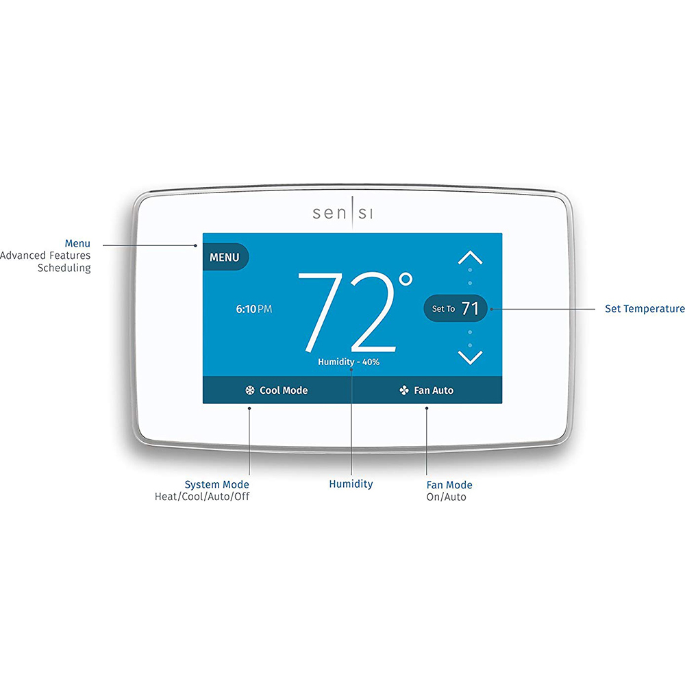 Emerson Sensi Touch Wi-Fi Smart Thermostat with Touchscreen Color