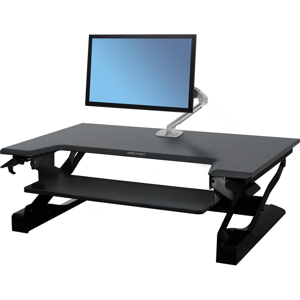Ergotron WorkFitT Standing Desk Workstation in Black 33397085 eBay