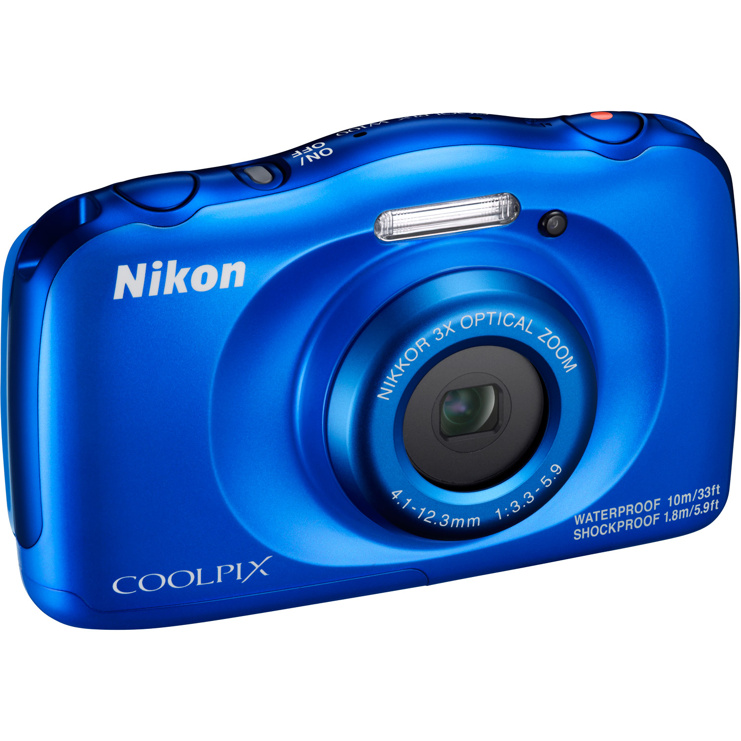 Nikon COOLPIX W100 13.2MP Waterproof Digital Camera 3x Zoom, WiFi (Blue
