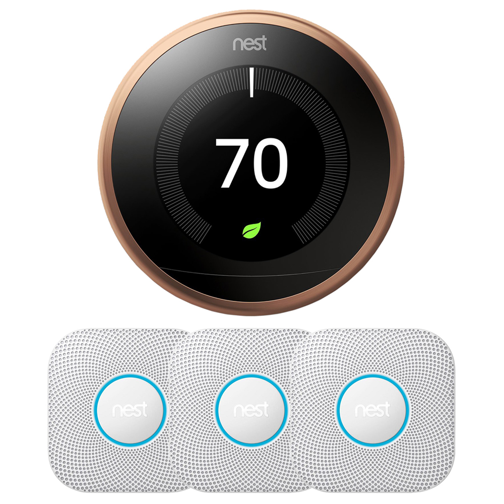 google-nest-learning-thermostat-3rd-gen-copper-w-3-pack-nest-protect