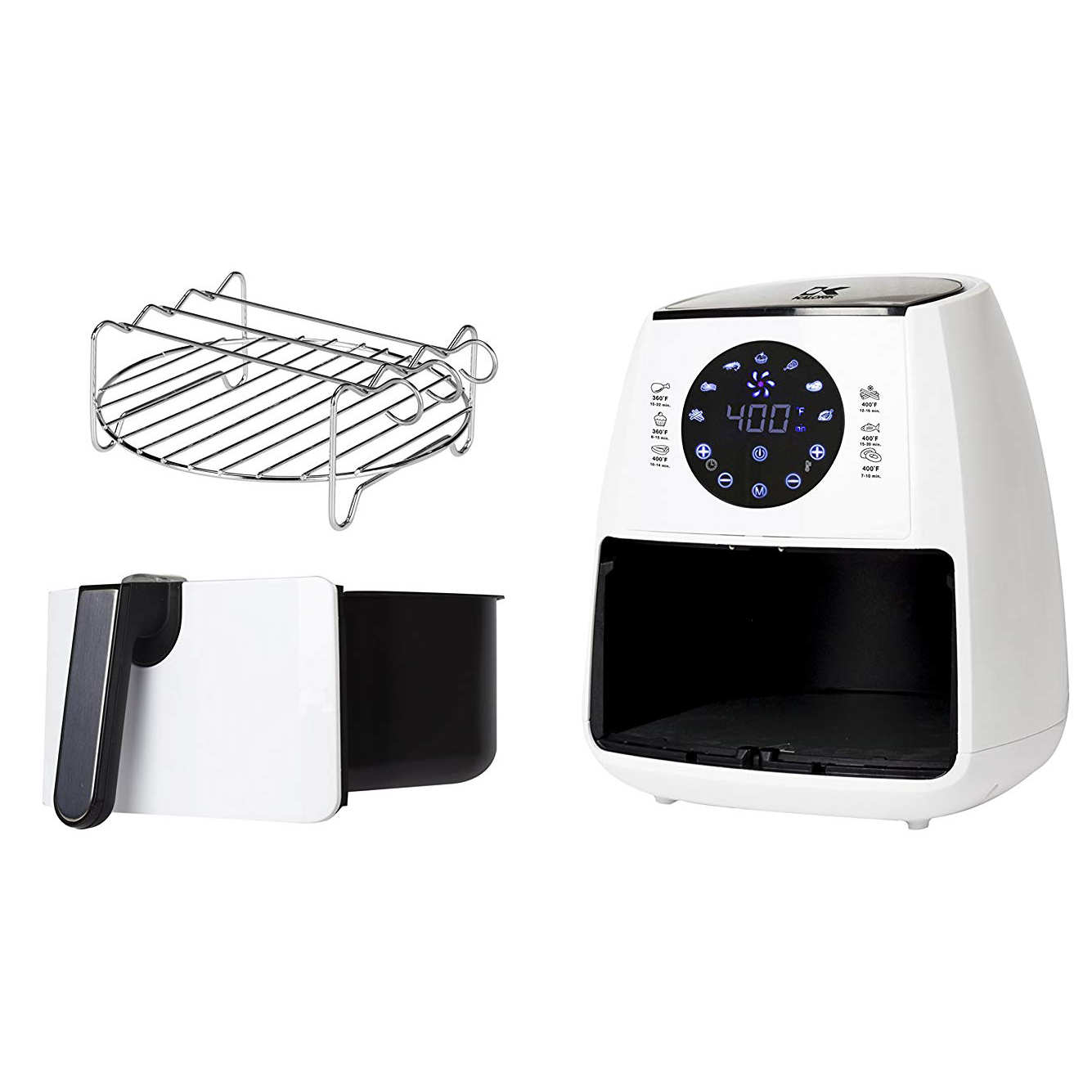 Kalorik White Digital Air Fryer with Dual Layer Rack FT 42174 W eBay