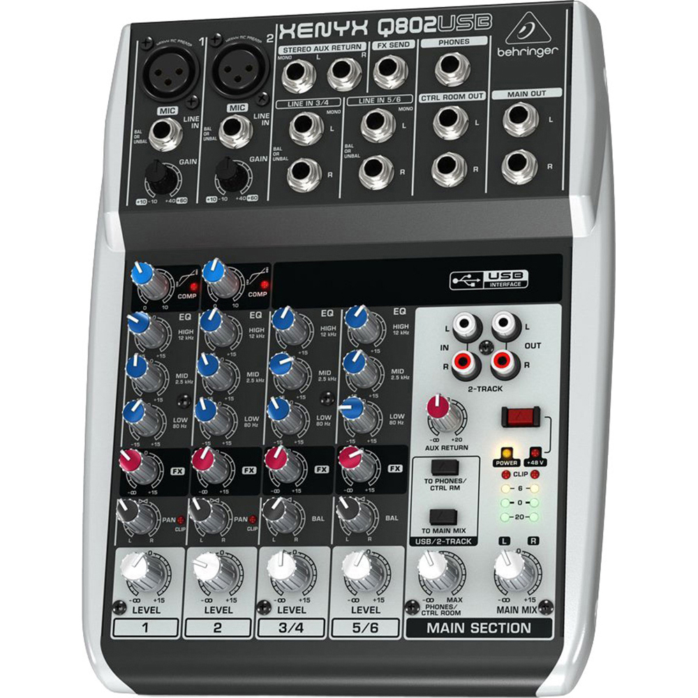 behringer xenyx q802usb 8-input usb mixer