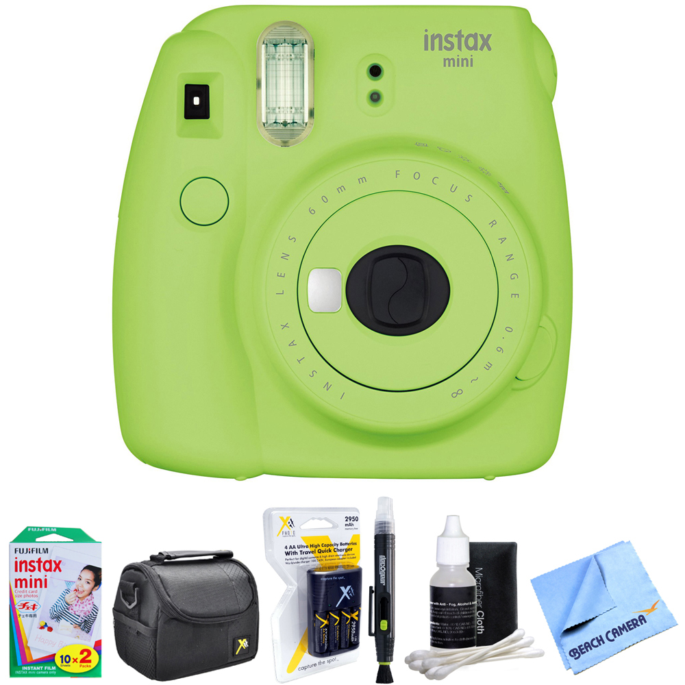 Fujifilm Instax Mini 9 Instant Camera Green with AA Batteries & Charger