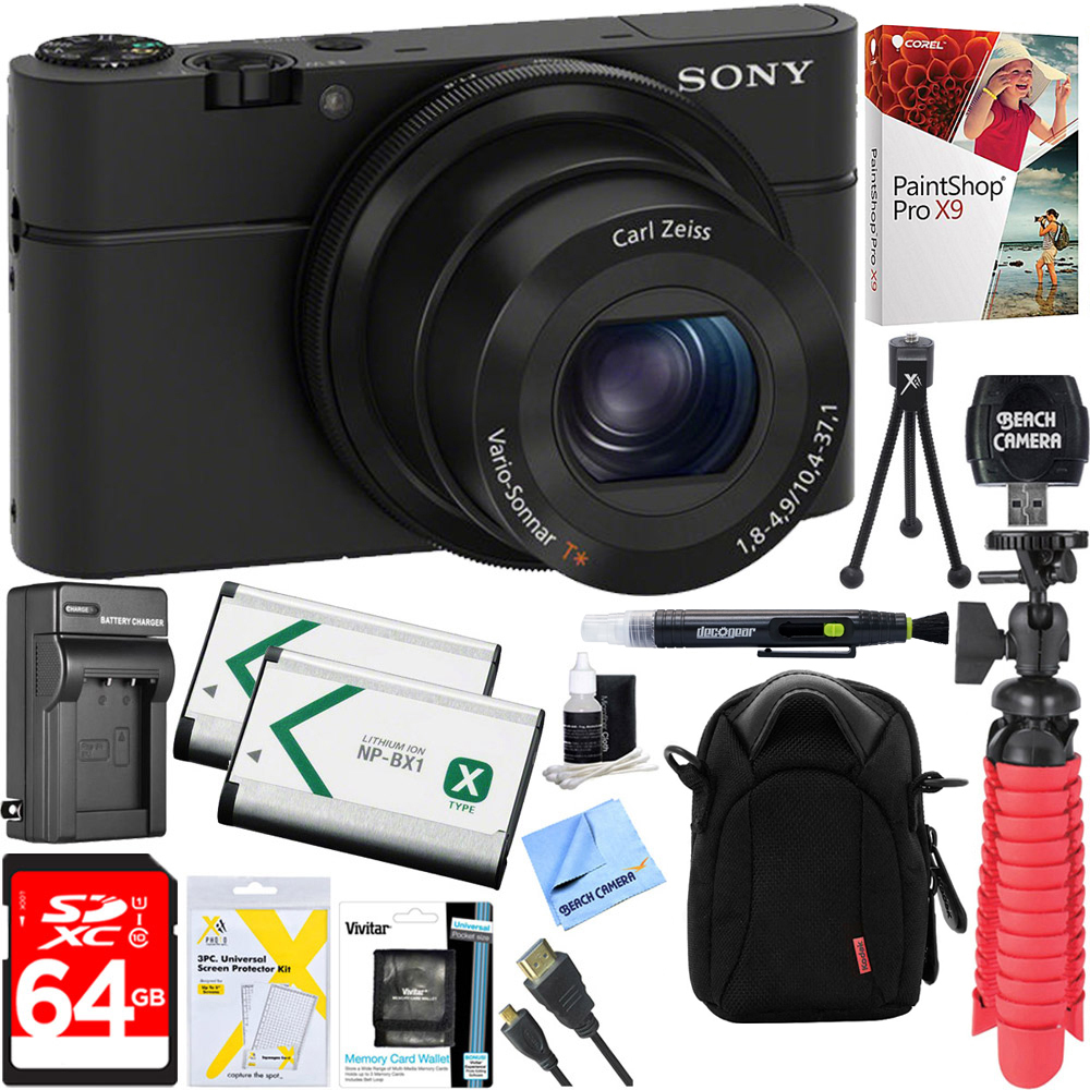 Sony Cyber-Shot DSC-RX100 Digital Camera + 64GB Dual Battery Accessory