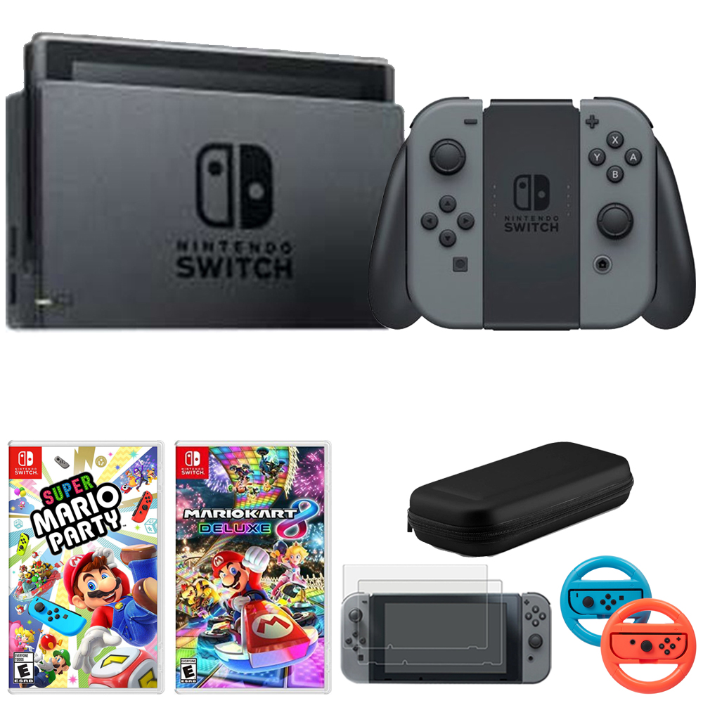 Nintendo Switch 32 GB Console w/Gray Joy Con + Accessories Bundle ...