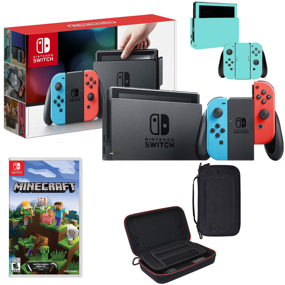  Nintendo Switch 32GB Console Neon Blue Red with Minecraft 