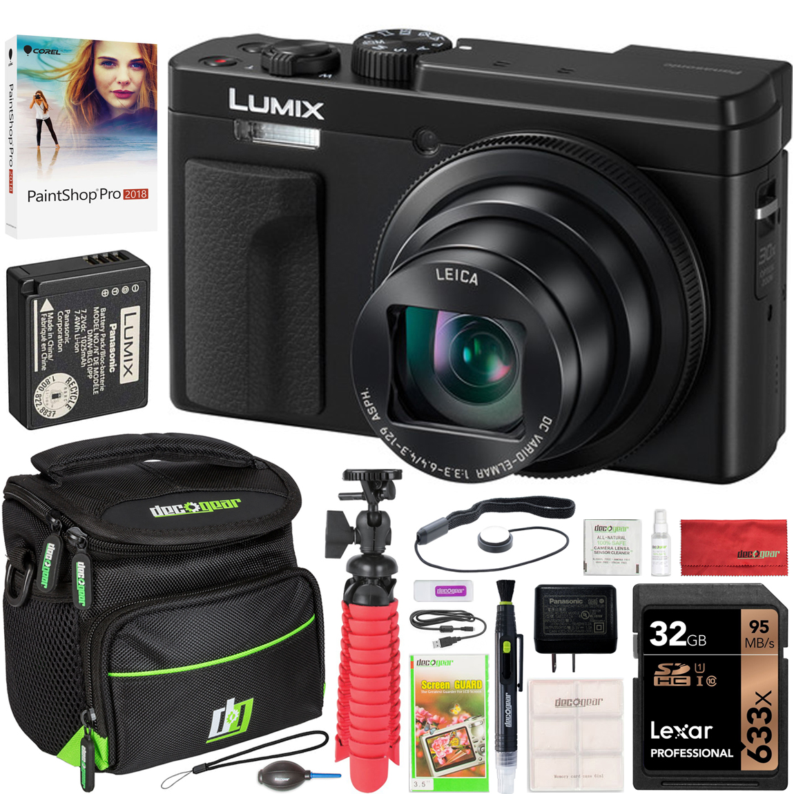 Panasonic Lumix DCZS80 Digital Camera 4K WiFi (Black) w/ LEICA Lens