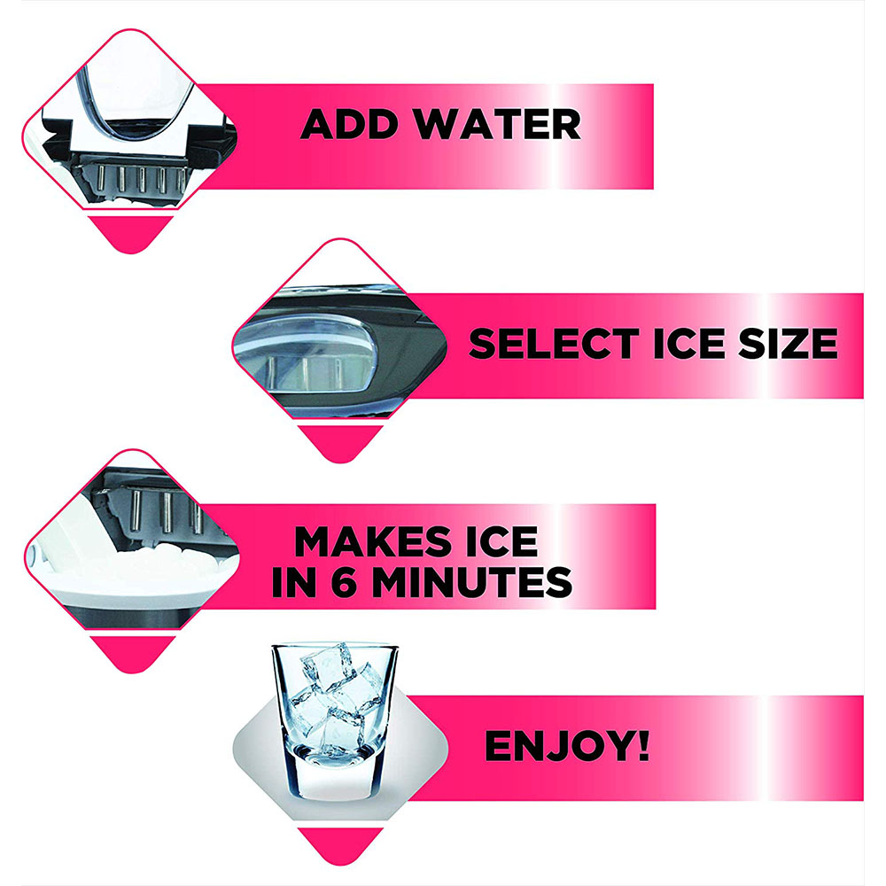 Frigidaire EFIC117SSBLACK 26 Lbs Portable Compact Ice Maker, Black