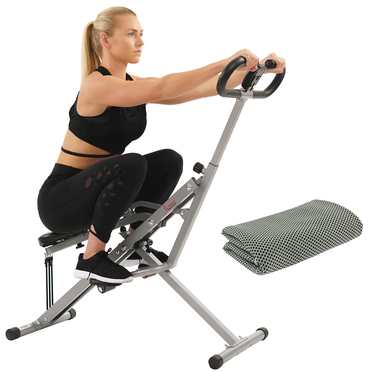 Sunny Health and Fitness Upright Squat Assist Row-N-Ride Trainer w ...