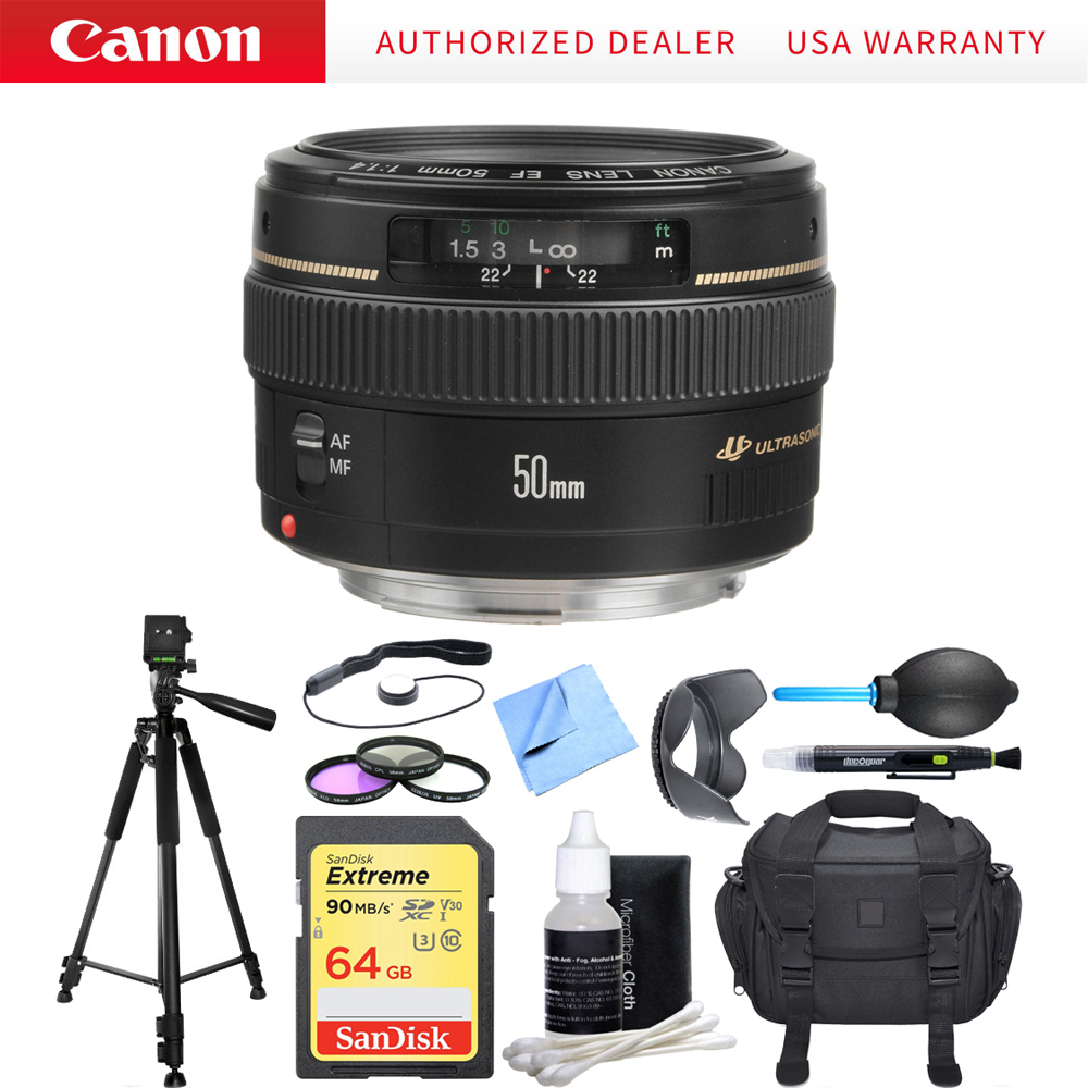 Canon EF 50mm f/1.4 USM Standard + Medium Telephoto Lens Deluxe