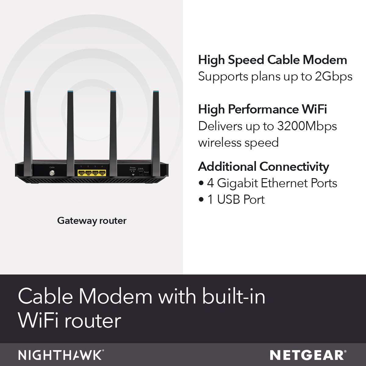 nighthawk router modem combo