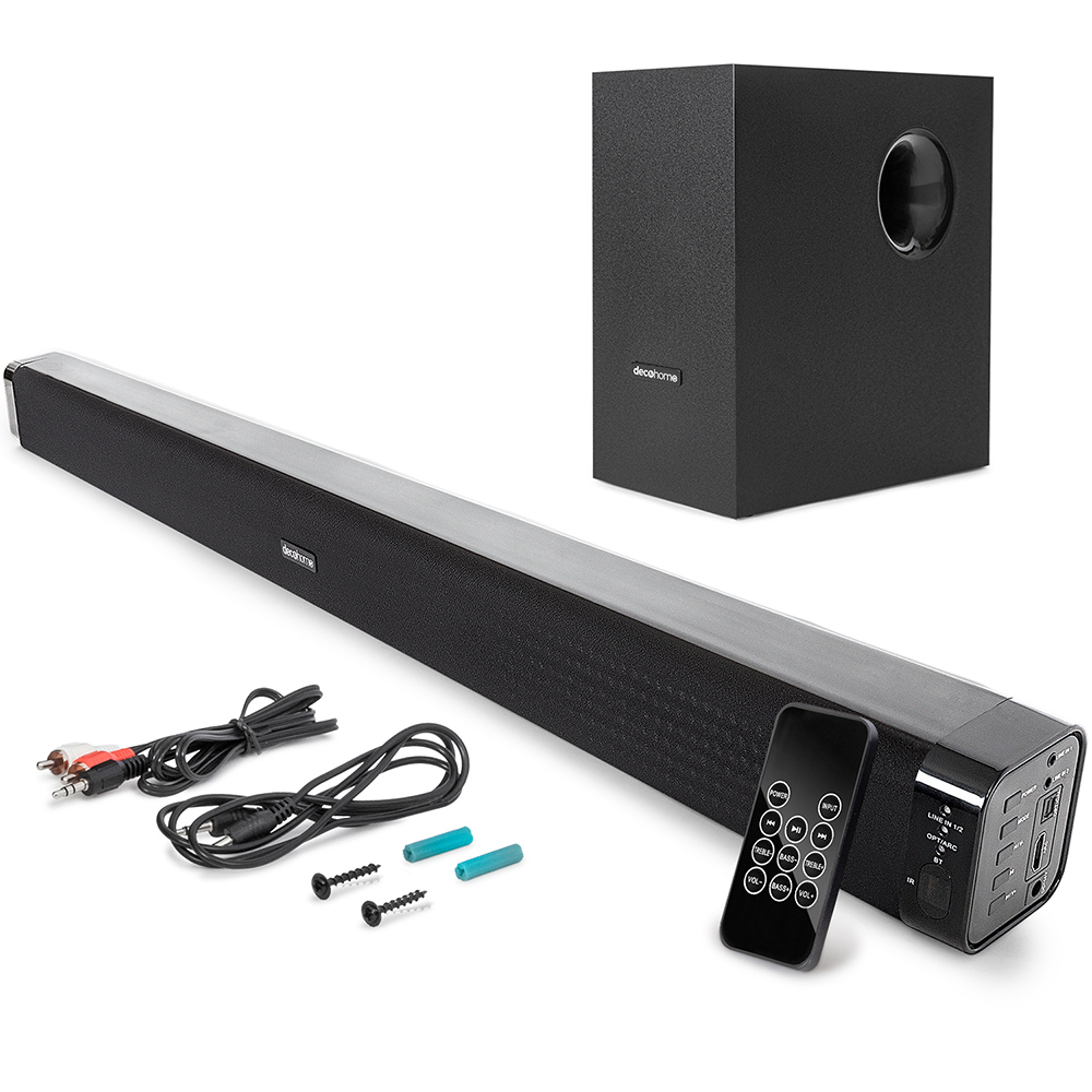 Deco Gear 60W Soundbar with Subwoofer 2.1 Channel Audio -Wireless