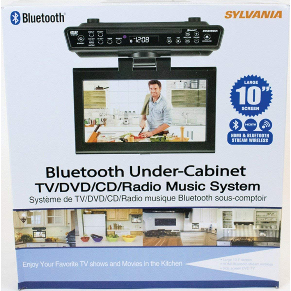 Sylvania SKCR2706BT 10.2" Under Kitchen Bluetooth TV w BuiltIn