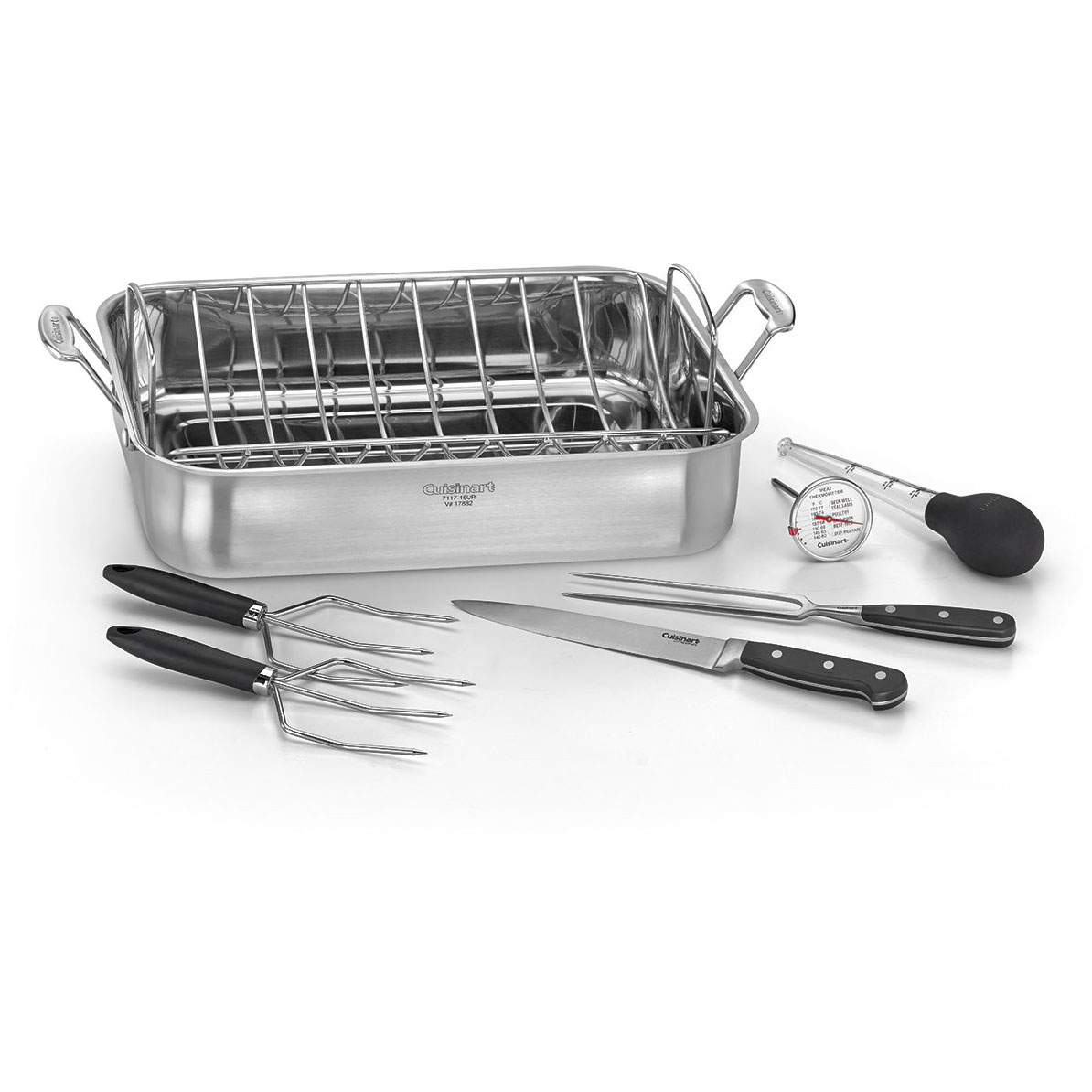 Cuisinart Classic 16" Stainless Turkey Roaster Pan w Removable Rack
