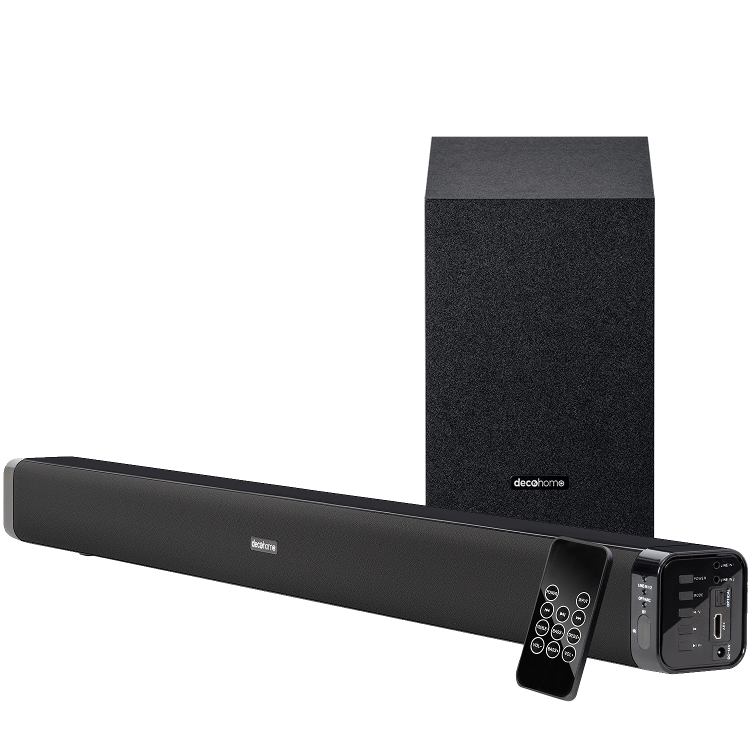 Deco Gear 60W Soundbar with Wireless Subwoofer - Premium 2.1 Channel