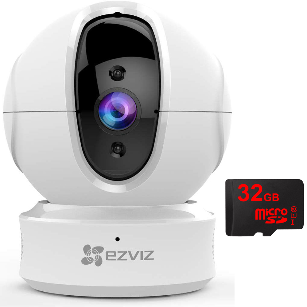 EZVIZ C6CN 1080p Pan Tilt Security Camera + 32GB MicroSD Memory Card