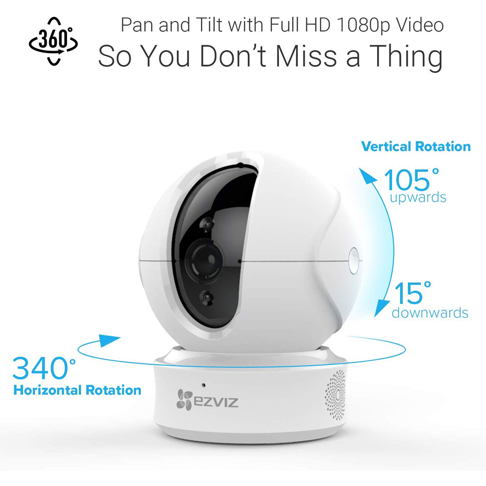 EZVIZ C6CN 1080p Pan Tilt Security Camera + 32GB MicroSD Memory Card eBay