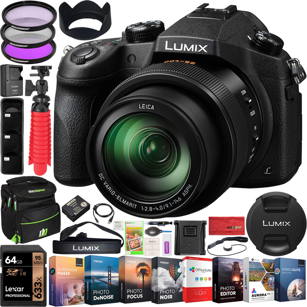 Panasonic Lumix Fz1000 4k Digital Camera Point And Shoot 16x Leica Lens Bundle Ebay