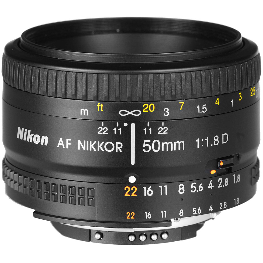 Nikon AF FX NIKKOR 50mm F1.8D Lens for F-mount DSLR Camera w/ Filter