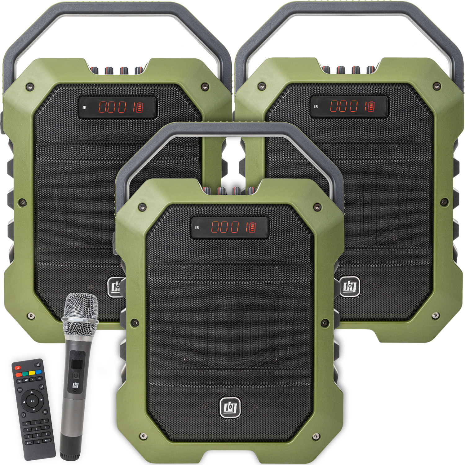 3 Pack Portable Pa Speaker System With Wireless Microphones Indoor Or Outdoor Ebay 