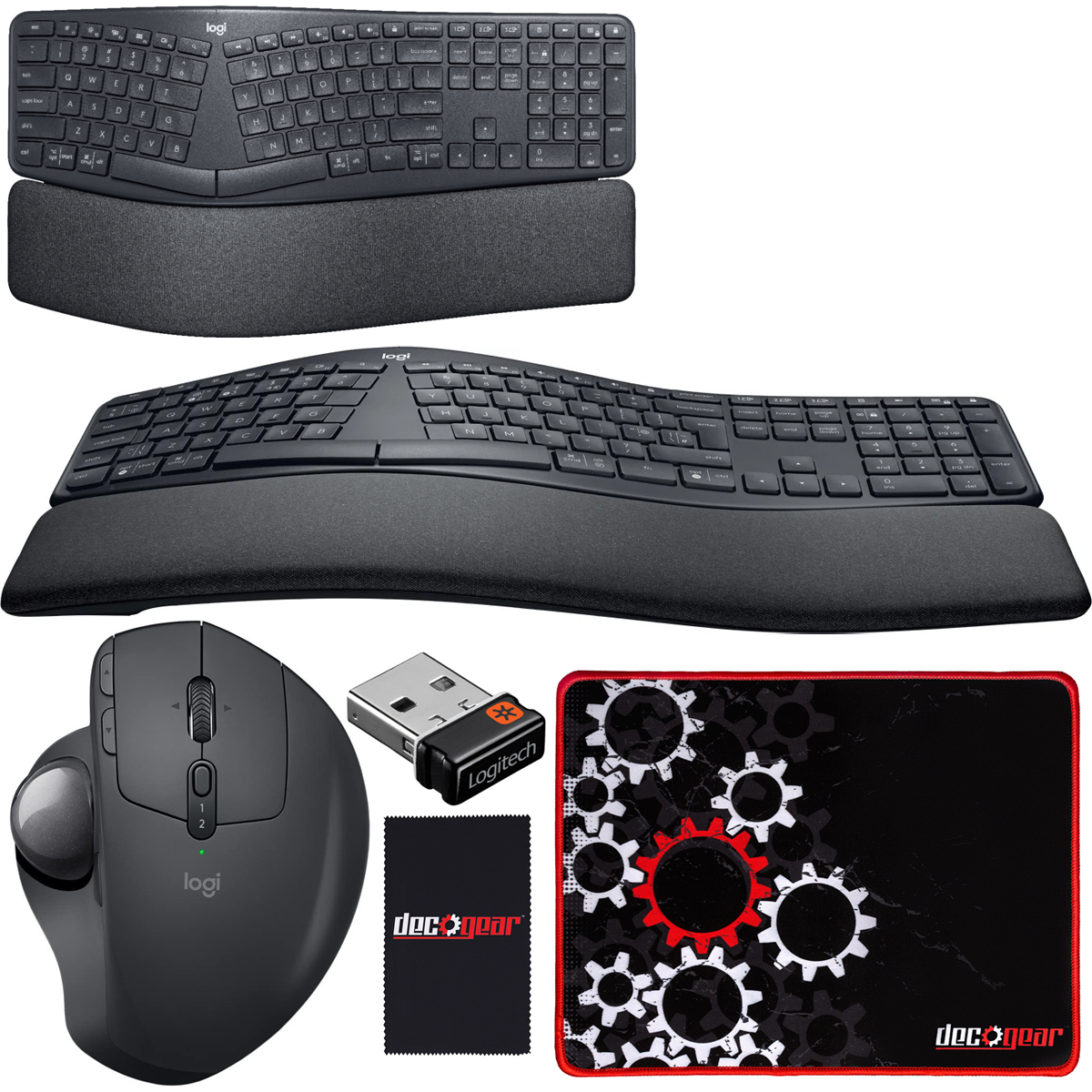 Logitech Ergo K860 Wireless Ergonomic Keyboard Bluetooth +MX Trackball