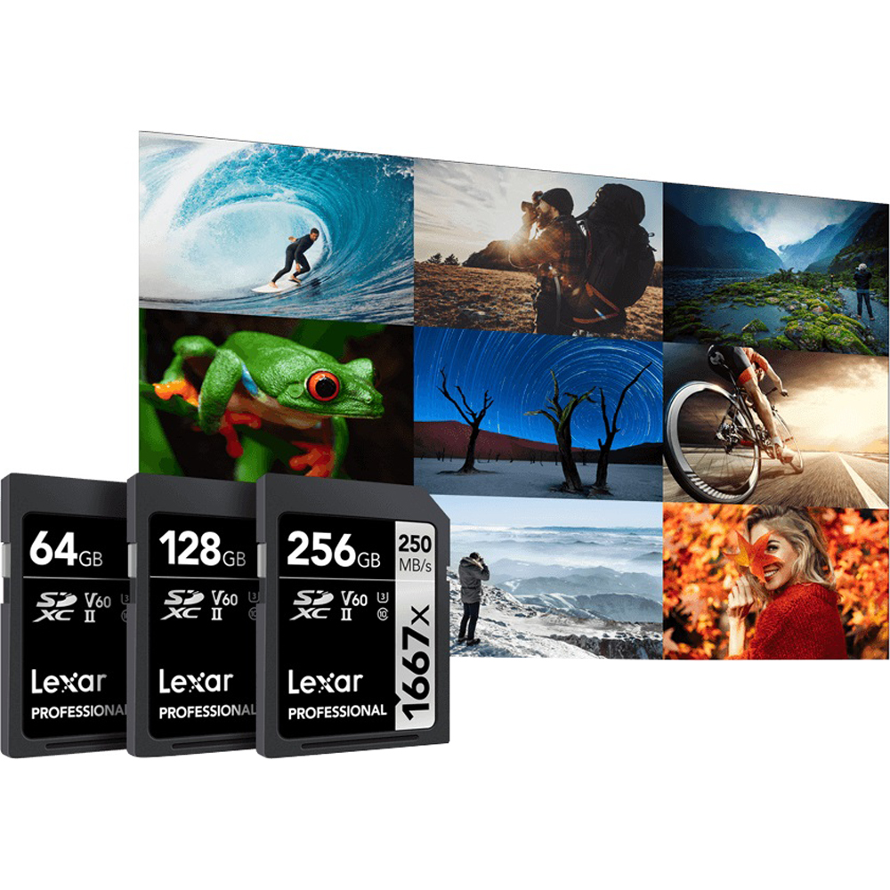 Lexar 64GB Professional 1667x UHSII SDXC Memory Card (2Pack