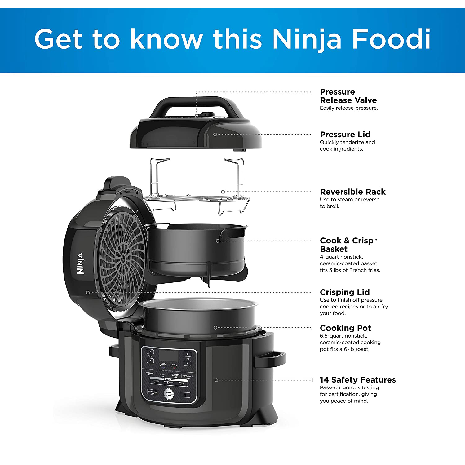 Ninja Foodi 9in1 Pressure Cooker Slow Cooker and Air Fryer OP300 eBay