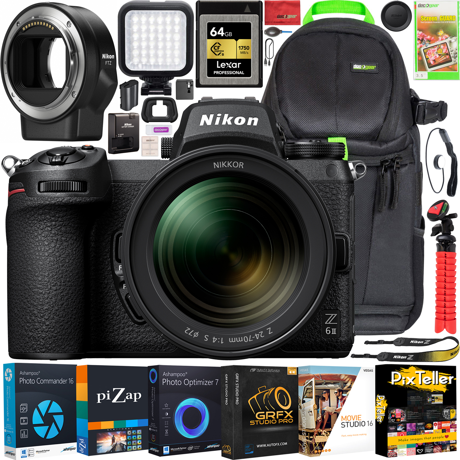 Nikon Z6 II 24.5MP Mirrorless Camera Kit with NIKKOR Z 24-70mm f/4 S Lens _  18208016631