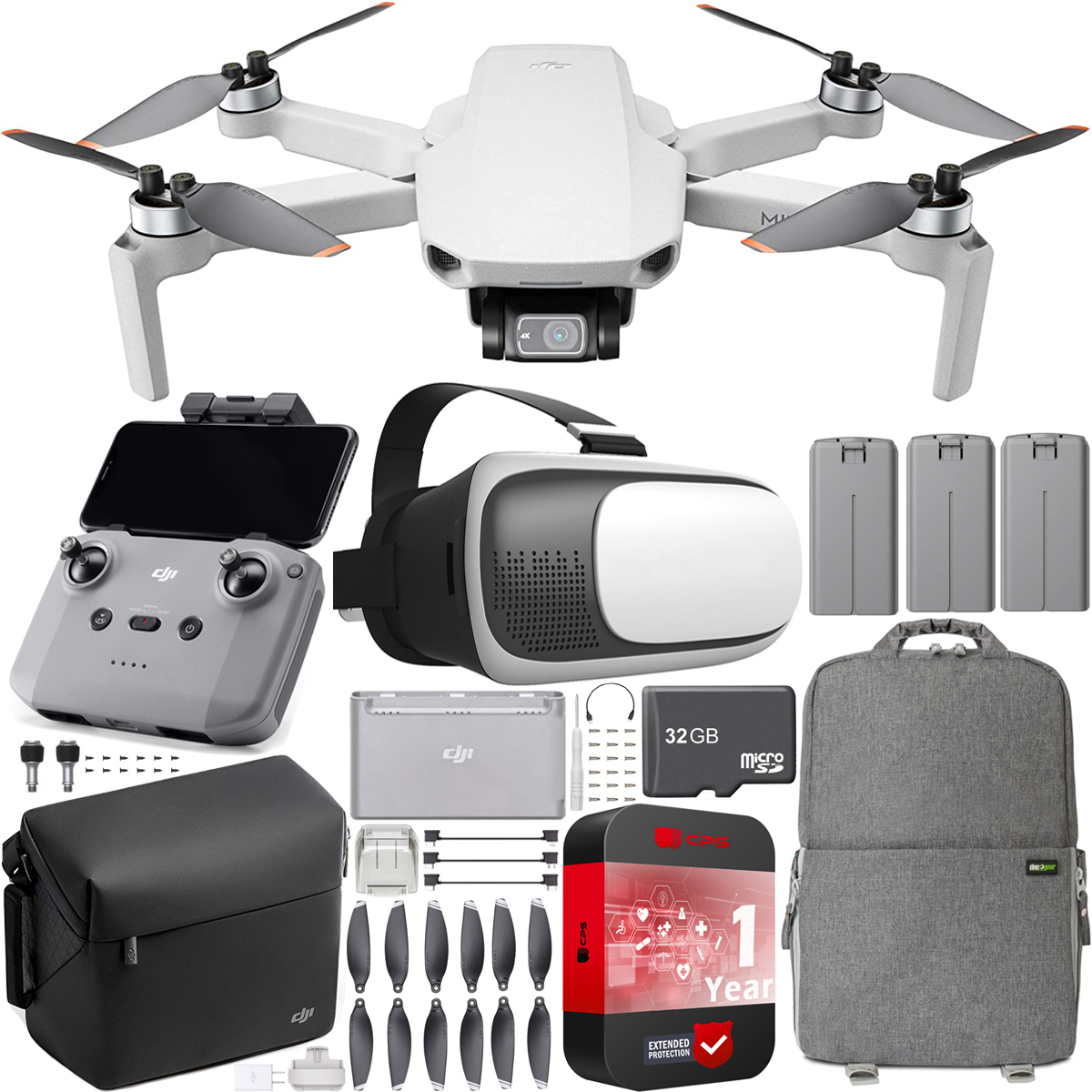 Dji Mini 2 Drone 4k Quadcopter Fly More Combo Backpack Fpv Headset Bundle 190021030787 Ebay