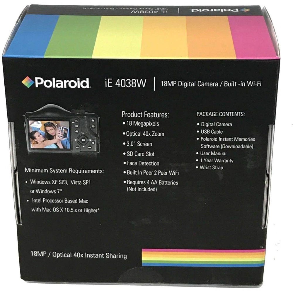 Polaroid Ie4038 Digital Camera Kit W 40x Optical Zoom 18mp Hd Video 3
