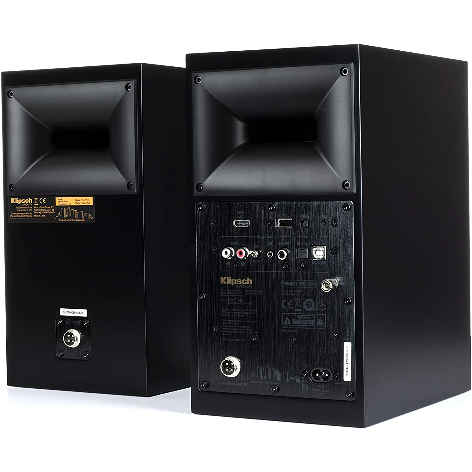 Klipsch The Fives Heritage Bookshelf Speakers (Matte BlackPair) Open