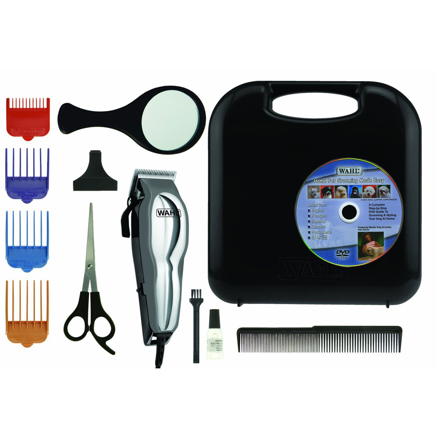 Wahl Pro Pet 13 Piece Grooming Kit Deluxe Series, Chrome/Gray 9281