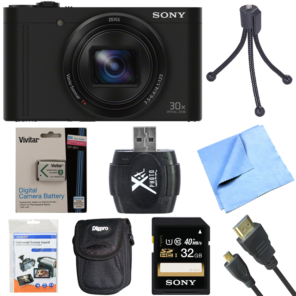 Sony Cyber-Shot DSC-WX500 Digital Camera w/ 3-Inch LCD Screen Black