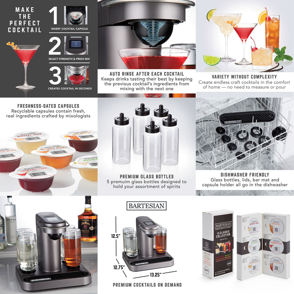 Bartesian Ultimate Home Premium Cocktail Machine w/ Set of Drink